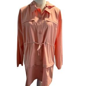 Soft Surroundings Go Lively Convertible Jacket, Hidden Hood, Salmon, Size Medium